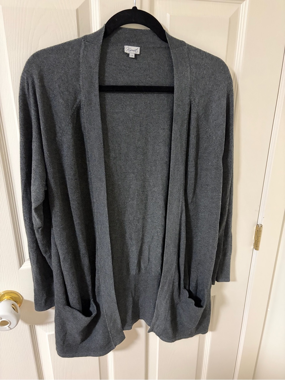 Kismet Gray Open-Front Pocket Cardigan